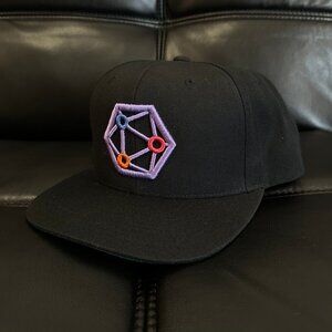 XYO Network Blockchain Cryptocurrency Embroidered Flat Brim Snap Back Hat Black